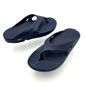 OOFOS OOriginal Sport Recovery Thong Sandals Navy Blue Mens 8 Womens 10 Unisex